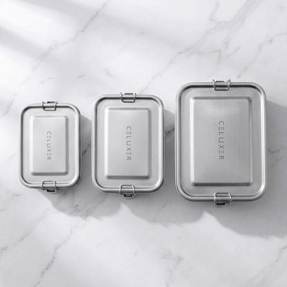 3-delig RVS Lunchbox Set