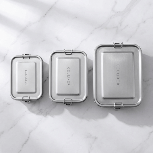 3-delig RVS Lunchbox Set