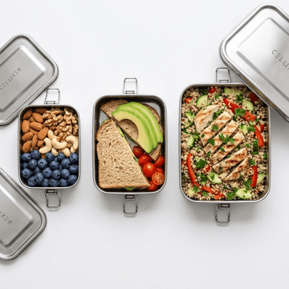 3-delig RVS Lunchbox Set
